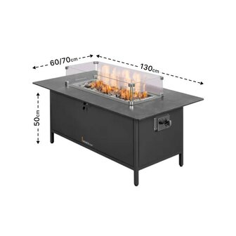 Rafco lounge 130 x 60 cm h 50 cm voor 6 personen