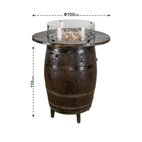 Boutique barrel 100 x 100 cm h 110 cm voor 6 + personen